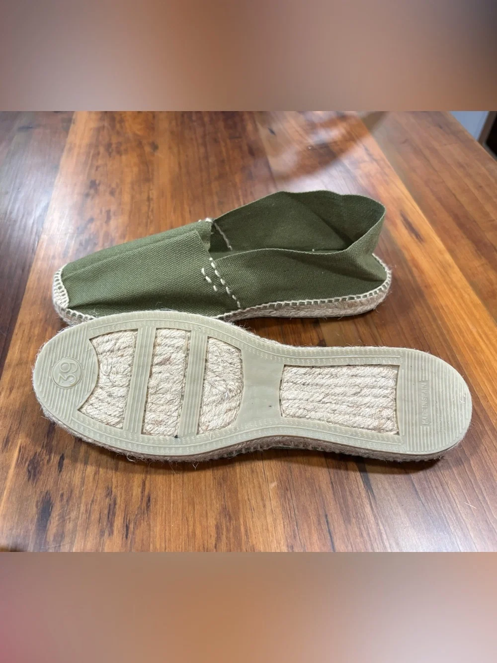 DIEGOS® - Olive Green Classic Made in Spain Espadrilles - Size 39 (8.5) NEW
